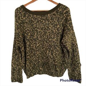 Anthropologie Si-Iae Oversized Marled Two Tone Textured Sweater, Size Small